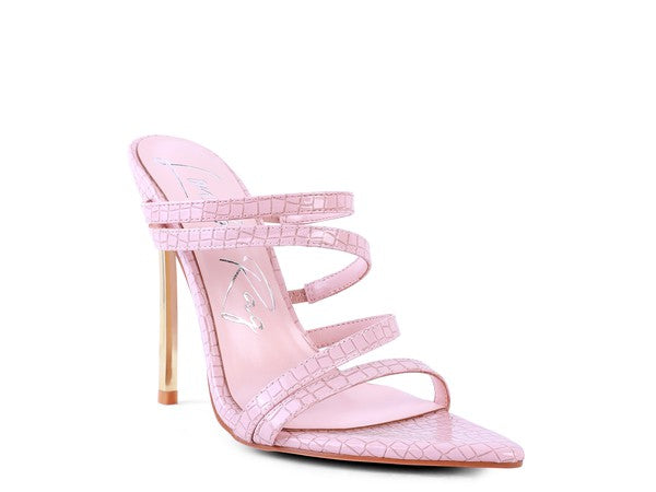 NEW AFFAIR Croc Metal High Heeled Sandals