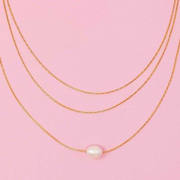 Layered Freshwater Pearl Pendant Necklace